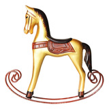 Estatueta De Cavalo De Balanço, Escultura Animal, Ouro