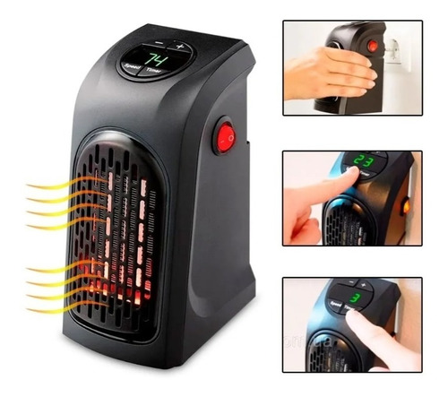 Calentador Ambiente Portáti Handy Heater Calefacción Control Color Negro 220v