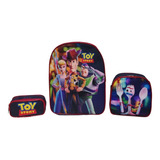 Kit Mochila Infantil Escolar - Toy Story Woody Buzz Garfo