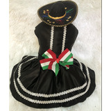 Vestido Para Mascotas Charra Mexicano Color Rosa Razas Peque