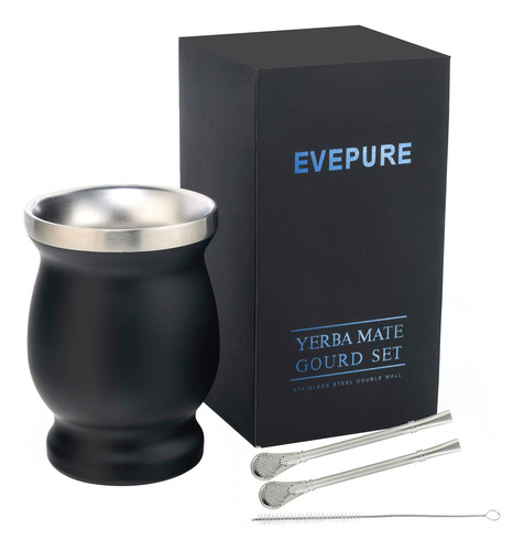 Evepure Yerba Mate - Juego De Calabaza Y Bombilla Mate - Pun