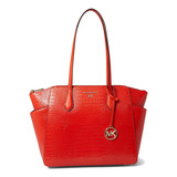 Michael Kors Marilyn Mediano Top Zip Tote Naranja Óptico Tal