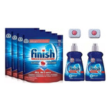 Finish 4 Detergentes Powerball + 2 Secante Sabão Lava-louças