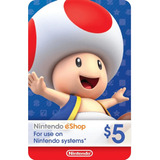 Tarjeta Nintendo Eshop 5 Dolares Usd Usa (digital) 
