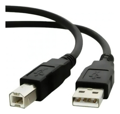 Cabo Usb 1,5m Para Impressora Hp Epson Canon Zebra Brother Cor Preto