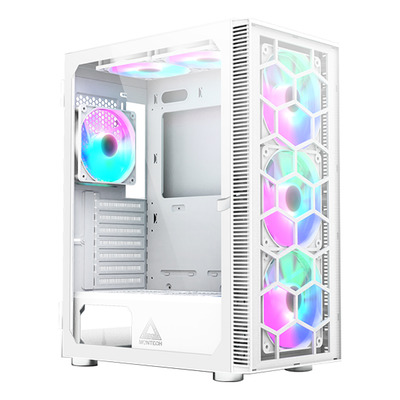 Gabinete Gamer Montech X3 Glass, Mid Tower Atx 6 Fans, Vidro Cor Branco
