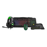 Kit Gamer Select Gaming 4 En 1 Sg-k1 Teclado Mouse Audífonos Color Del Teclado Negro