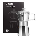 Geesta Olla De Moka Espresso Prémium Con Parte Superior De. Color Plateado (sliver)