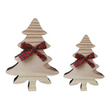 Conjunto Árvore De Natal Madeira Pinus Decoração Natalina