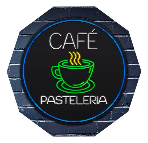 Cartel Cafe Pocillo Pasteleria En Neón Led - Para Exterior