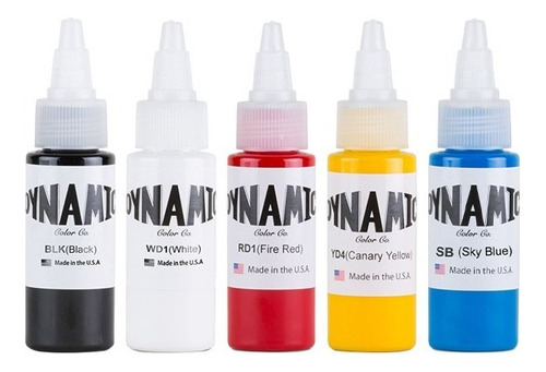 Kit De Tintas Para Tatuar 1oz Dynamic Og Set 5 Colores