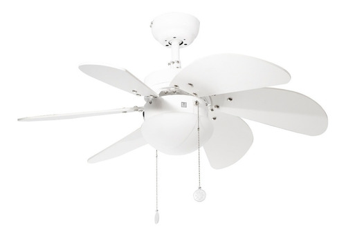 Ventilador De Techo 32 Clásico Blanco 6 Aspas 3 Velocidades Diámetro 81.28 Cm Material De Las Aspas Mdf