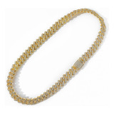 1 Collar Hombre Cadena Cubana Diamante Oro Plata 70cm