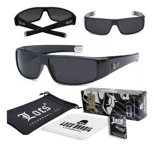Óculos Escuro Locs Brasil - Lockdown Bk - Uv400 Premium