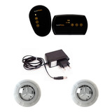 Kit Led Piscina Com Controle+2 Leds 4w Rgb Luxpool Bivolt