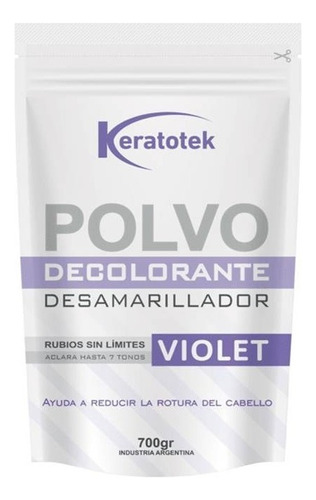 Polvo Decolorante,desamarillador Keratotek  Decolorante Polvo Desamarillador Tono Violeta