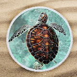 Arightex Sea Turtle Beach Toalla Turquesa Redonda Mantel Ado