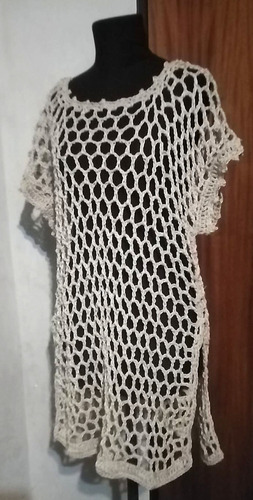 Vestido Tunica Playero Cochet Largo Talle Xl  