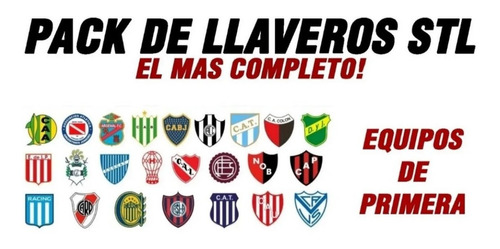 Pack Llaveros Fútbol Superliga Impresión 3d Stl