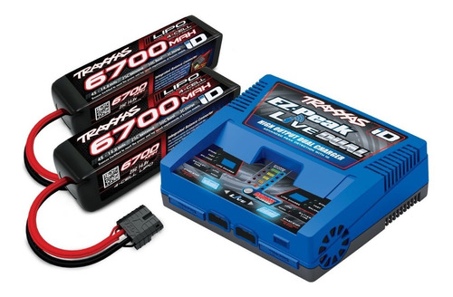 Kit Traxxas 2 Baterías Lipo 4s 14.8v 6700mah Cargador Doble