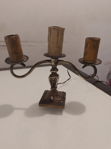 Antiguo Velador Candelabro A Restaurar Mirar Fotos 