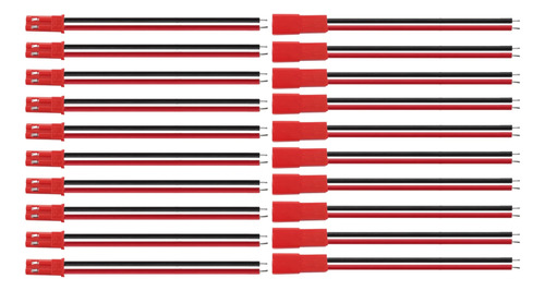 X10 Conector Jst 2 Pines Pitch 2.5mm Siliconado 10cm Hobb