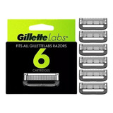 Gillette Labs Lâminas Barbear C/barra Esfoliante -6 Recargas