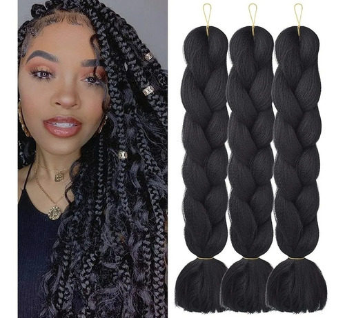 Extensiónes Para Trenzas Africanas Cabello Kanekalon (6pzas)