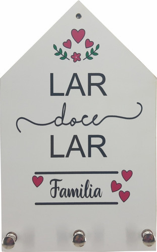 Porta Chaves Chaveiro Decorativo Casinha Lar Doce Lar Mdf