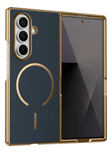 Funda De Teléfono Kevlar De Fibra De Carbono Para Samsung Galaxy Z Fold 7 6 5 4 3 Con Carga Inalámbrica Y Funda Protectora De Pantalla