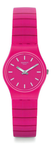 Reloj Swatch Lp149. Gtia Oficial, Sin Costo. Color De La Malla Fucsia Color Del Fondo Fucsia