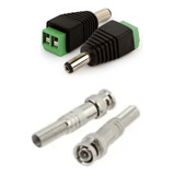 10 Conector P4 Macho E 10 Conector Bnc Mola E Parafuso Cftv