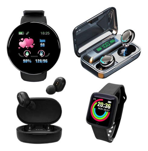 Combo Familiar! Auriculares A6s + Smartwatch D20 + D18 + F9