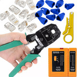 Kit Teste Cabo Rede + Alicate Crimpar Rj45 Rj11 Profissiona