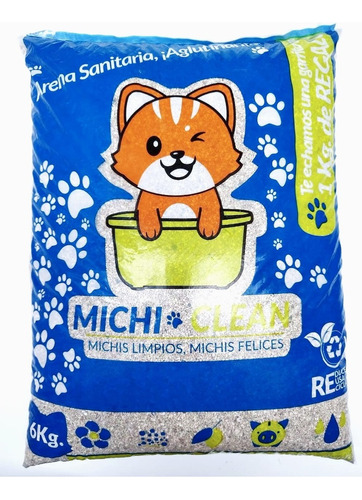 Michi Clean Arena Súper Premium Para Gato 24 Kg X 24kg De Peso Neto  Y 6kg De Peso Por Unidad