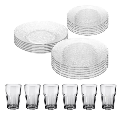 Juego Vajilla 24 Piezas Set De Platos Vasos Durax Kuchen 