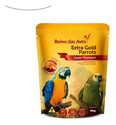 Ração Extrusada Parrots Arara Premium Reino Das Aves 6 Kg