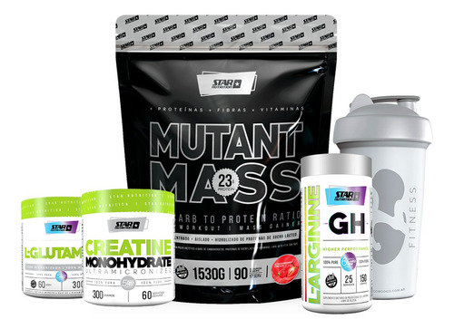 Mutant Mass+glutamina+creatina+arginina+shake-star Nutrition