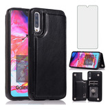 Asuwish - Funda Para Samsung Galaxy A70/ Negro/vidrio