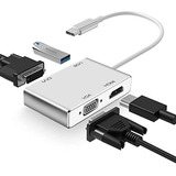 Adaptador Usb  Weton 4 En 1 Usb C A 4 K Hdmi, Vga, Dvi