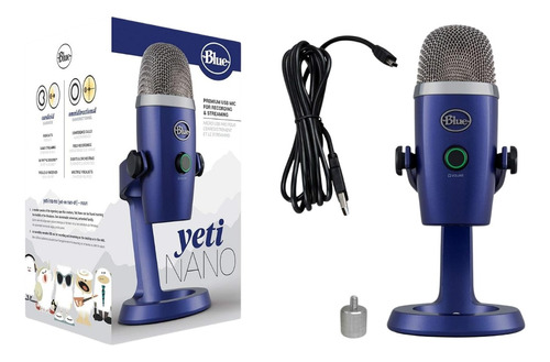 Microfone Condensador Usb Blue Yeti Nano - Azul Cor Azul-mar