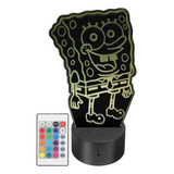 Lámpara Led Decorativa Bob Esponja Rgb Personalizada