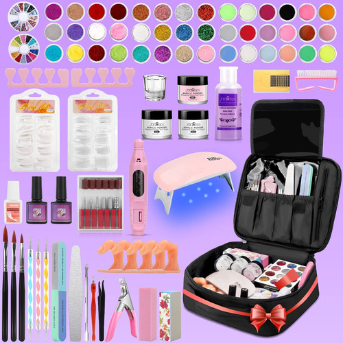 Kit De Uas Acrlicas Para Principiantes Con Todo, 42 Colores