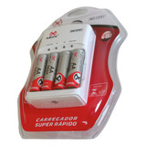 Carregador Super Rápido Pilhas Aa/aaa/9v Autostop Bi-volt