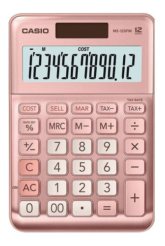 Calculadora De Escritorio Casio Ms-120fm Rosa Metalico