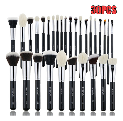 Kit Base De Brochas De Maquillaje Profesionales De 30 Piezas