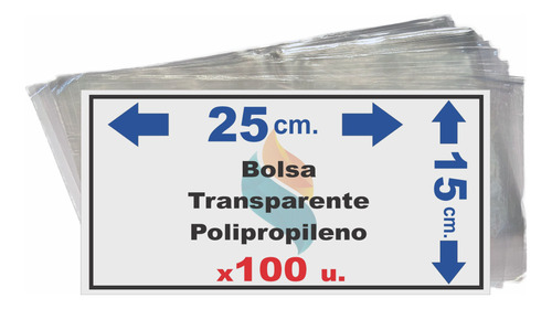 Bolsa Polipropileno Transparente 15x25 Cristal Celofan X 100