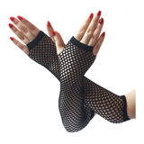 Señoras Niñas Neón Sexy Long Fingless Fishnet Encaje Alto El