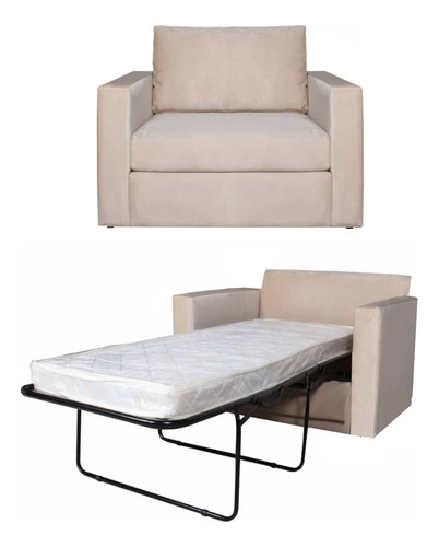 Sillon Sofa Cama 1 Plaza Linea Premium Chenille + Colchon