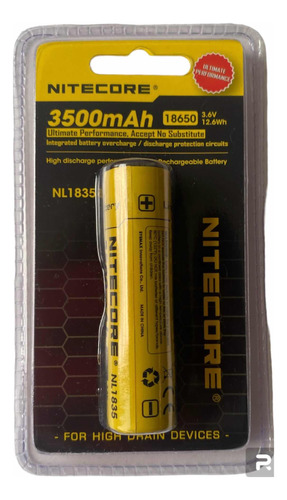 Pila Batería 18650 Nitecore 3.6v 3500mah Recargable